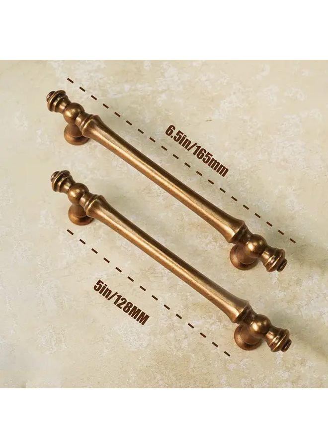 Antique Brass Zinc Alloy Cabinet Handles 96mm Hole Spacing Vintage Wardrobe Door Pulls 2pcs - Image 5